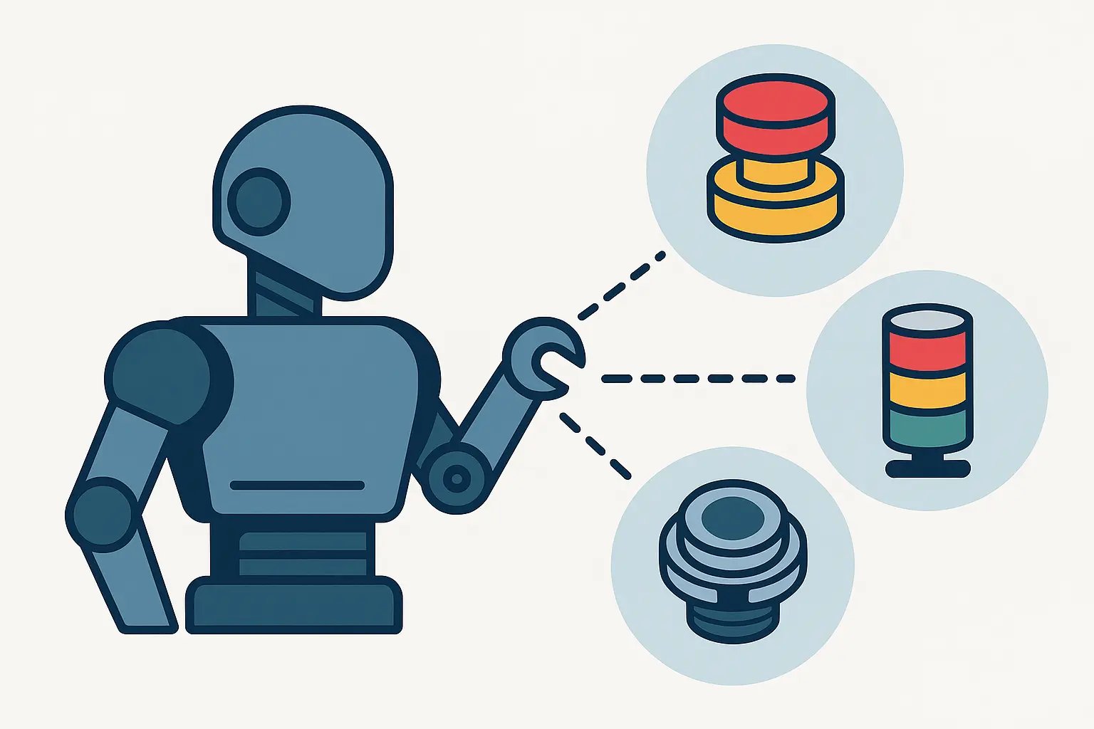 Symbiosis Between Robots and Push Button Switch