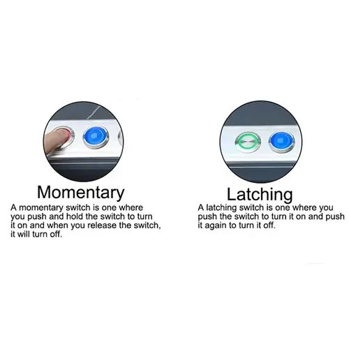 What are the two types of push button switches?