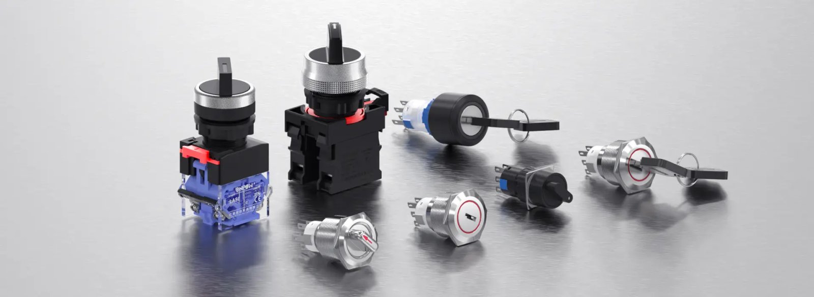 What is the difference between a push button and a selector switch?