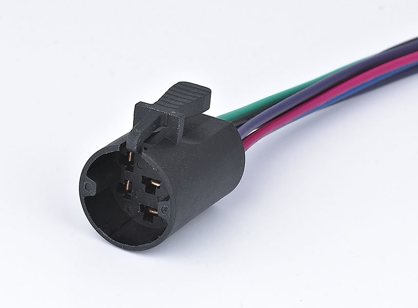 Special insert snap-in quick connector sockets for push button, no soldering